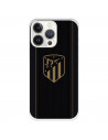Funda para iPhone 13 Pro del Atleti Escudo Dorado Fondo Negro - Licencia Oficial Atlético de Madrid
