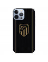 Funda para iPhone 13 Pro Max del Atleti Escudo Dorado Fondo Negro - Licencia Oficial Atlético de Madrid