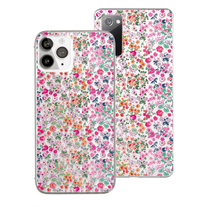 Mixroom Cover Custodia TPU Silicone Morbido Per Huawei Y6 2019 - Fantasia Fiori Fucsia I146