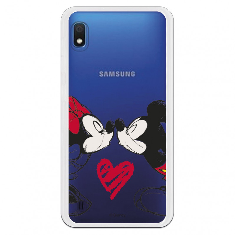 Carcasa Oficial Disney Mikey Y Minnie Beso Clear para Samsung Galaxy A10- La Casa de las Carcasas