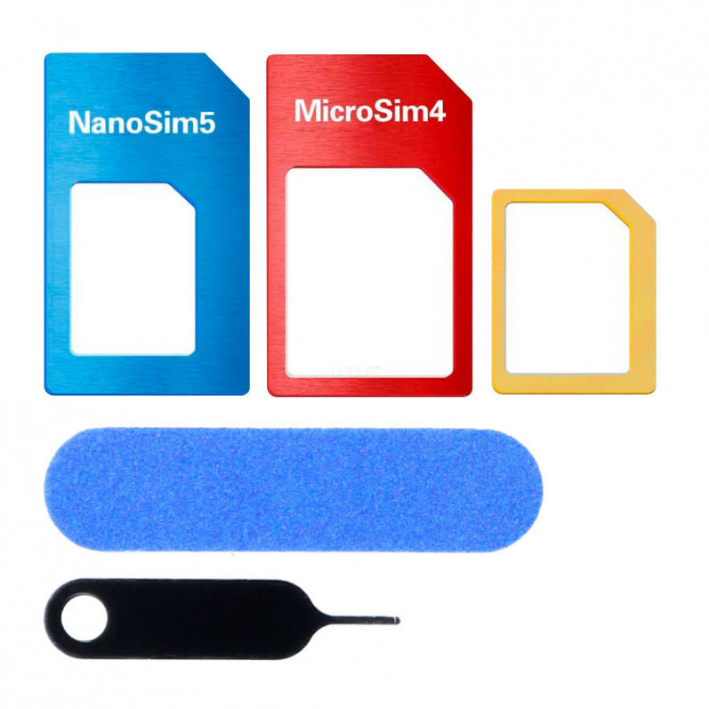Adattatore per Nano SIM e Micro SIM con lima e Graffetta SIM