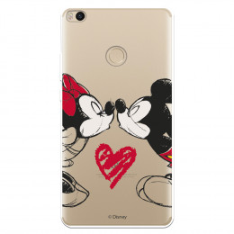 Funda para Xiaomi Mi Max 2 Oficial de Disney Mickey y Minnie Beso - Clásicos Disney