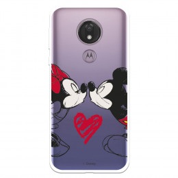 Funda para Motorola Moto G7 Power Oficial de Disney Mickey y Minnie Beso - Clásicos Disney