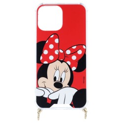 Funda Funda Minnie Fondo Rojo Colgante - Clásicos Disney para iPhone 13 Pro Max