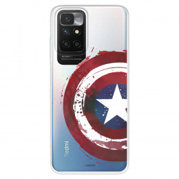 Funda para Xiaomi Redmi 10 Oficial de Marvel Capitán América Escudo Transparente - Marvel