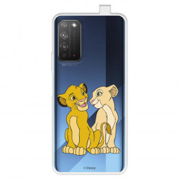 Funda para Huawei Honor X10 5G Oficial de Disney Simba y Nala Silueta - El Rey León