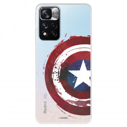Funda para Xiaomi Redmi Note 11 Oficial de Marvel Capitán América Escudo Transparente - Marvel