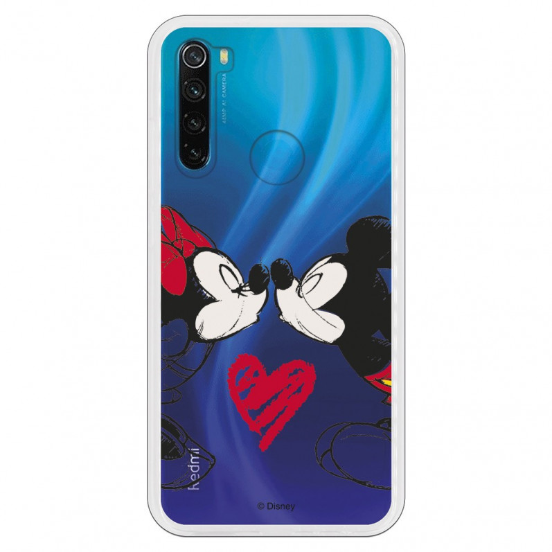 Funda para Xiaomi Redmi Note 8 2021 Oficial de Disney Mickey y Minnie Beso - Clásicos Disney