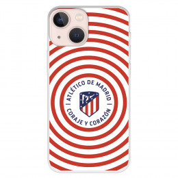 Funda para iPhone 13 Mini del Atleti Escudo Fondo Rojiblanco Circular - Licencia Oficial Atlético de Madrid
