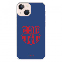 Funda para iPhone 13 Mini del Barcelona Escudo Rojo Fondo Azul - Licencia Oficial FC Barcelona