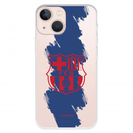 Funda para iPhone 13 Mini del Barcelona Escudo Rojo Trazo Azul - Licencia Oficial FC Barcelona