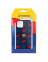 Funda para iPhone 13 Mini del Barcelona Escudo Patrón Rojo y Azul - Licencia Oficial FC Barcelona