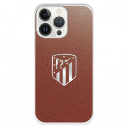 Funda para iPhone 13 Pro del Atleti Escudo Plateado Fondo - Licencia Oficial Atlético de Madrid