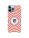 Funda para iPhone 13 Pro Max del Atleti Escudo Fondo Rojiblanco Circular - Licencia Oficial Atlético de Madrid