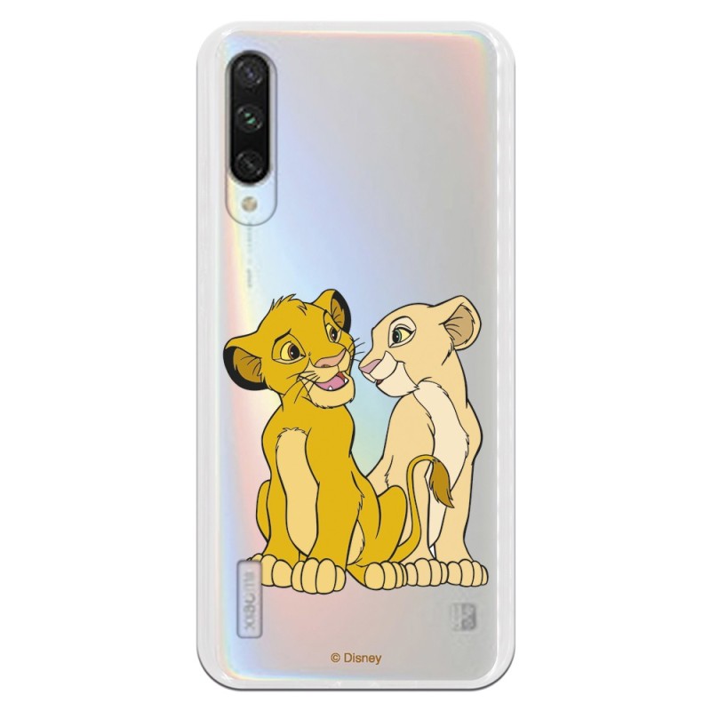 Funda Oficial Disney Simba y Nala transparente para Xiaomi Mi A3 - El Rey León