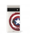Funda para Google Pixel 6 Pro Oficial de Marvel Capitán América Escudo Transparente - Marvel