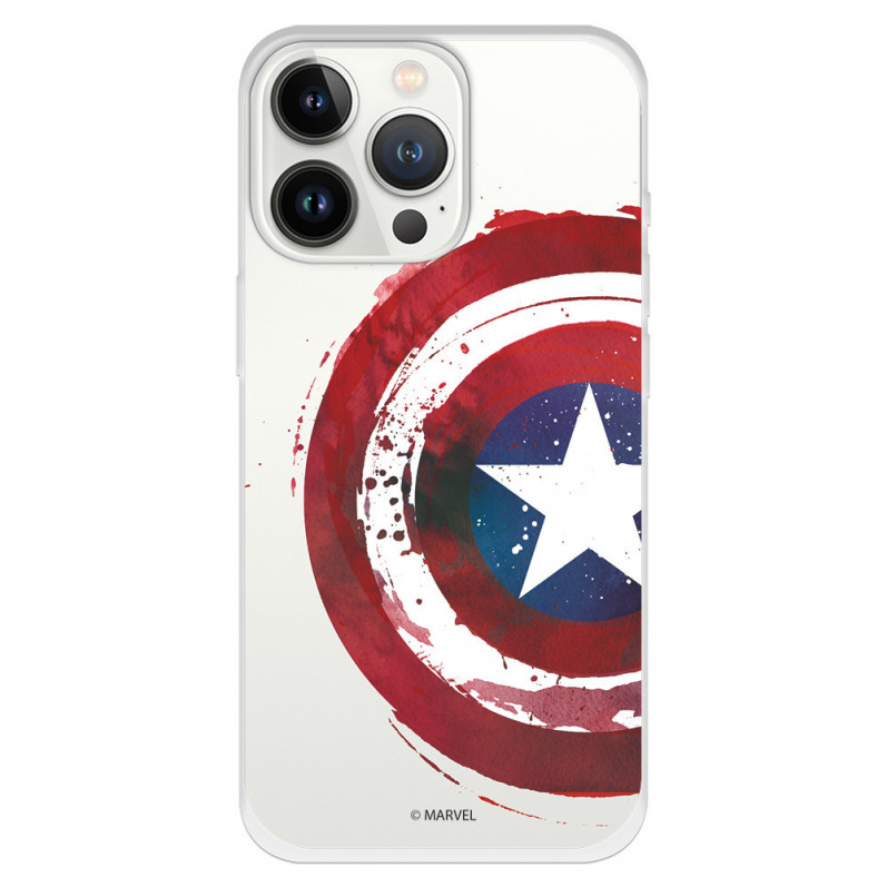 Cover per iPhone 13 Pro Ufficiale di Marvel Capitan America Scudo Trasparente - Marvel