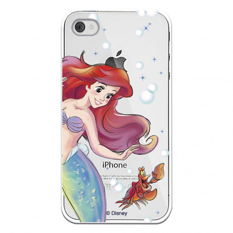 Cover Ufficiale Disney Sirenetta e Sebastian Trasparente per iPhone 4 - La Sirenetta