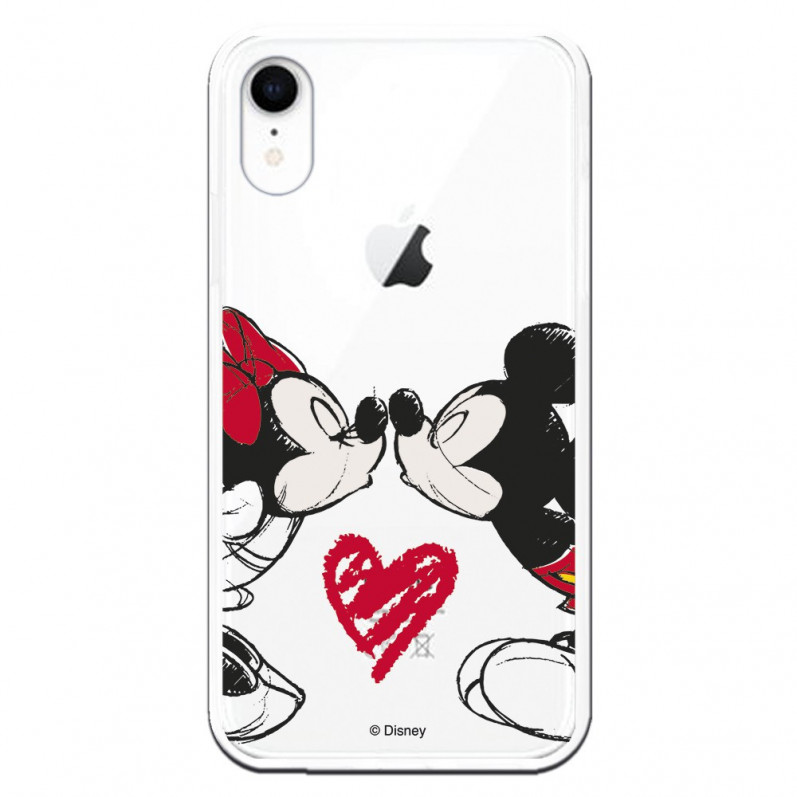 Cover Ufficiale Disney Mickey Mouse e Minnie Bacio Clear per iPhone XR