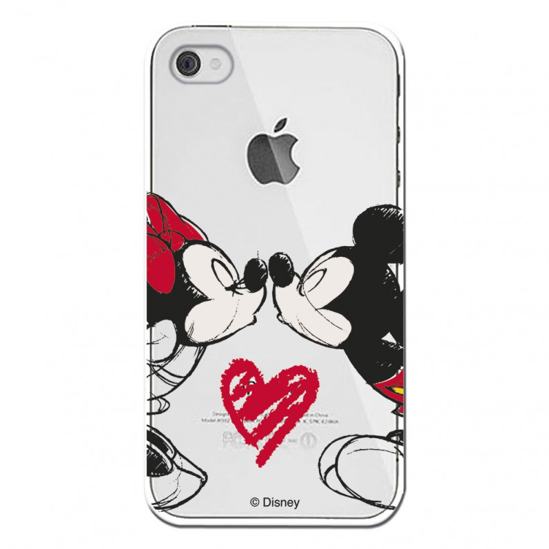 Cover Ufficiale Disney Mickey Mouse e Minnie Bacio Clear per iPhone 4S
