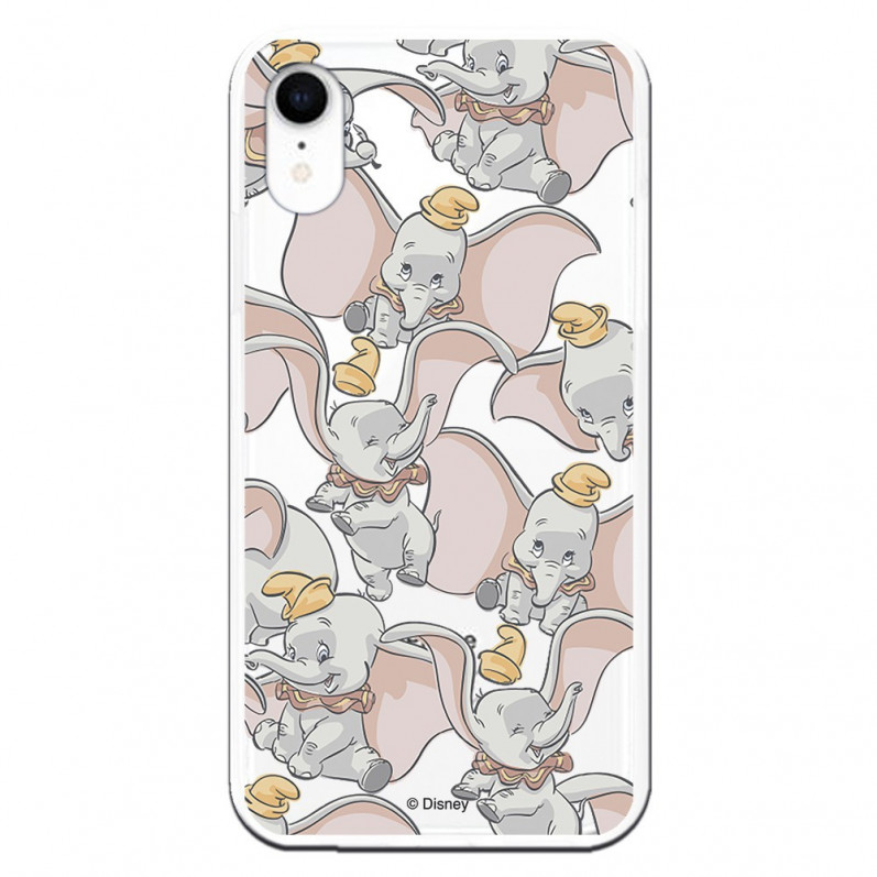 Cover Ufficiale Disney Dumbo Pattern Clear per iPhone XR