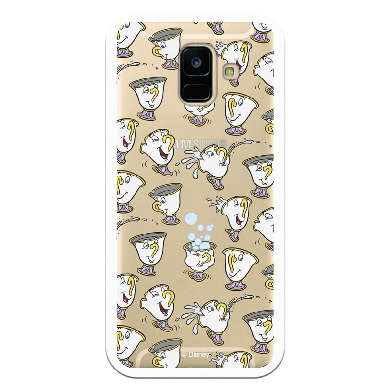 Funda Oficial Disney Chip Potts Siluetas Transparente para Samsung Galaxy A6 2018