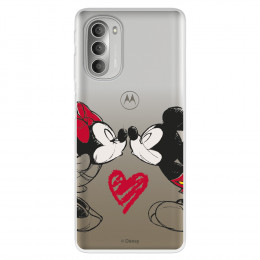 Funda para Motorola Moto G51 5G Oficial de Disney Mickey y Minnie Beso - Clásicos Disney