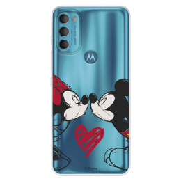 Funda para Motorola Moto G71 5G Oficial de Disney Mickey y Minnie Beso - Clásicos Disney