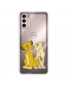 Funda para Motorola Moto G31 Oficial de Disney Simba y Nala Silueta - El Rey León
