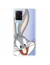 Cover per Vivo X60 Pro Ufficiale di Warner Bros Bugs Bunny Silhouette Trasparente - Looney Tunes