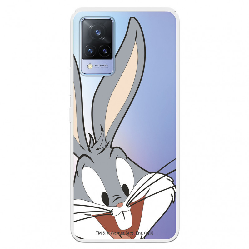 Cover per Vivo V21 5G Ufficiale di Warner Bros Bugs Bunny Silhouette Trasparente - Looney Tunes