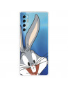 Cover per TCL 20 Pro 5G Ufficiale Warner Bros Bugs Bunny Silhouette Trasparente - Looney Tunes