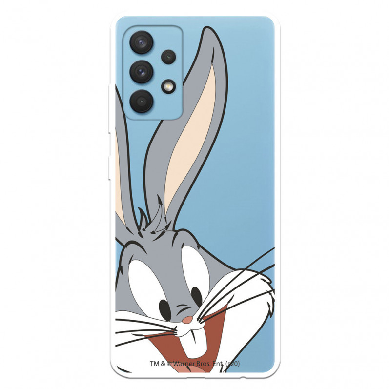 Cover per Samsung Galaxy A32 4G Ufficiale di Warner Bros Bugs Bunny Silhouette Trasparente - Looney Tunes