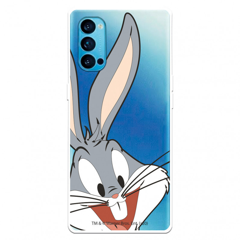 Cover per Oppo Reno 4 Ufficiale di Warner Bros Bugs Bunny Silhouette Trasparente - Looney Tunes