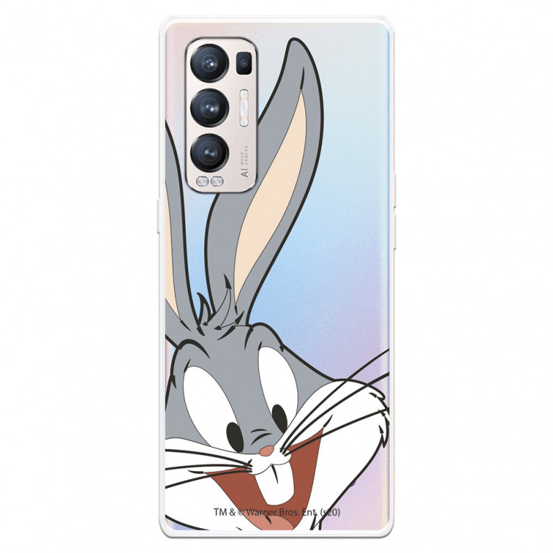 Cover per Oppo Find X3 Neo Ufficiale di Warner Bros Bugs Bunny Silhouette Trasparente - Looney Tunes