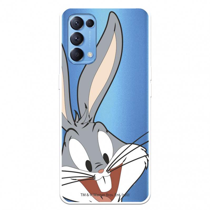 Cover per Oppo Find X3 Lite Ufficiale di Warner Bros Bugs Bunny Silhouette Trasparente - Looney Tunes