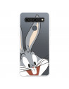 Cover per LG K61 Ufficiale di Warner Bros Bugs Bunny Silhouette Trasparente - Looney Tunes
