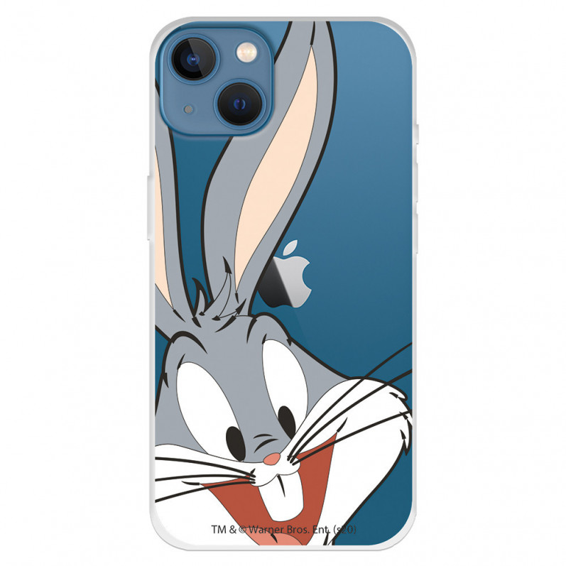 Cover per iPhone 13 Ufficiale di Warner Bros Bugs Bunny Silhouette Trasparente - Looney Tunes