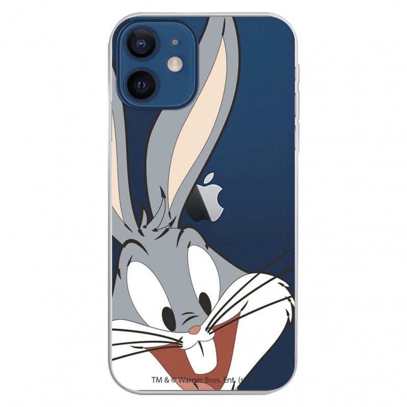 Cover per iPhone 12 Mini Ufficiale di Warner Bros Bugs Bunny Silhouette Trasparente - Looney Tunes
