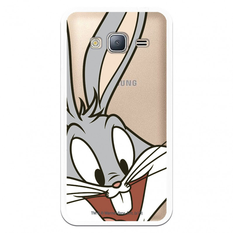 Cover Ufficiale Warner Bros Bugs Bunny Trasparente per Samsung Galaxy J3 - Looney Tunes