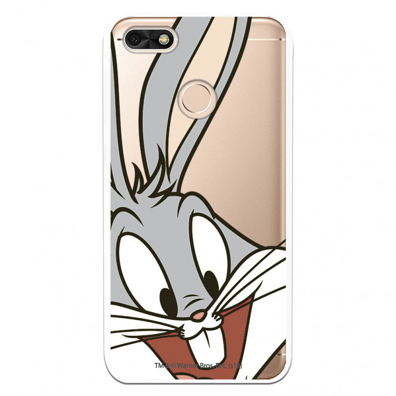 Cover Ufficiale Warner Bros Bugs Bunny Trasparente per Huawei e6 Pro 2017 - Looney Tunes