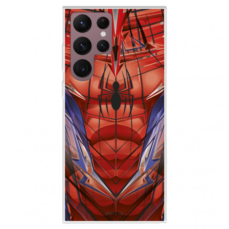 Cover per Samsung Galaxy S22 Ultra Ufficiale della Marvel Spiderman Torso - Marvel