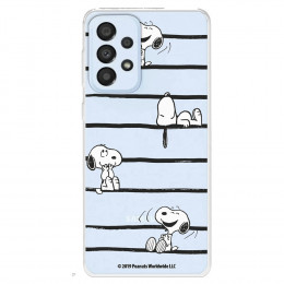 Funda para Samsung Galaxy A33 5G Oficial de Peanuts Snoopy rayas - Snoopy