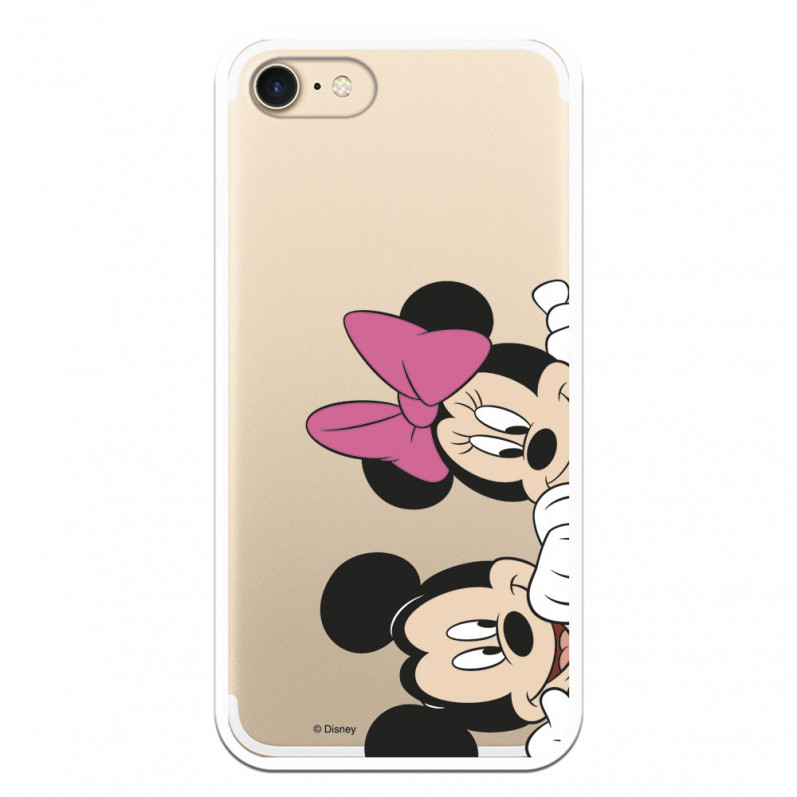 Cover per iPhone SE 2022 Ufficiale di Disney Mickey y Minnie Affacciati - Classico Disney