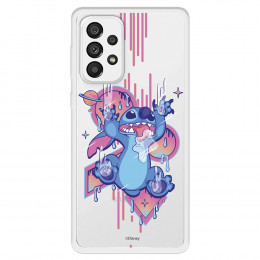 Funda para Samsung Galaxy A73 5G Oficial de Disney Stitch Graffiti - Lilo & Stitch