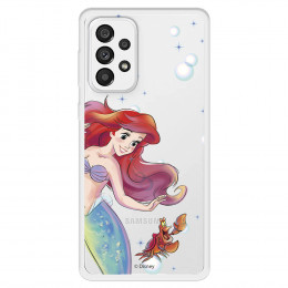 Funda para Samsung Galaxy A73 5G Oficial de Disney Ariel y Sebastián Burbujas - La Sirenita