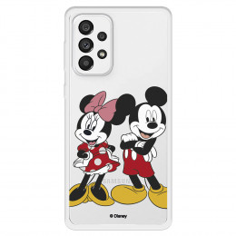 Funda para Samsung Galaxy A73 5G Oficial de Disney Mickey y Minnie Posando - Clásicos Disney