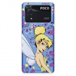 Funda para Xiaomi Poco M4 Pro 4G Oficial de Disney Campanilla Flores - Peter Pan