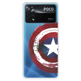 Funda para Xiaomi Poco X4 Pro Oficial de Marvel Capitán América Escudo Transparente - Marvel