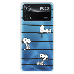 Funda para Xiaomi Poco X4 Pro Oficial de Peanuts Snoopy rayas - Snoopy